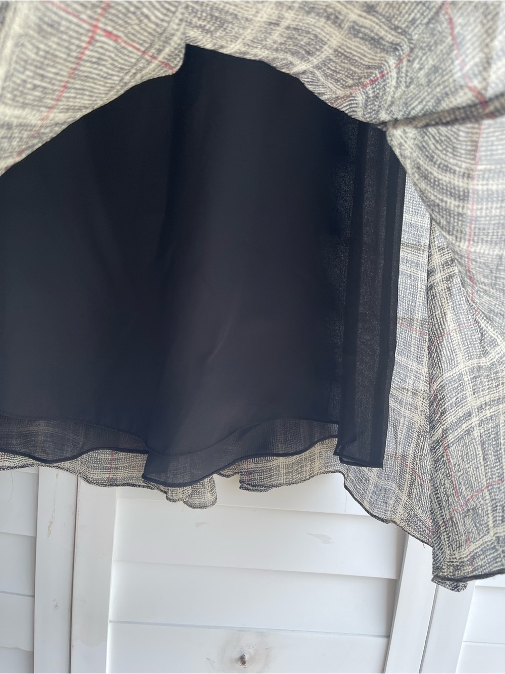 AK Anne Klein 100% Silk Plaid Midi Skirt Size 10 - Picture 4 of 13